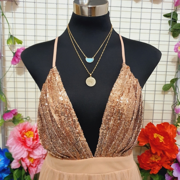 1 DAY SALE ONLY! ☆ SHOWPO. Rose Gold Sequence Mini Dress AU16 NWT - Picture 9 of 16